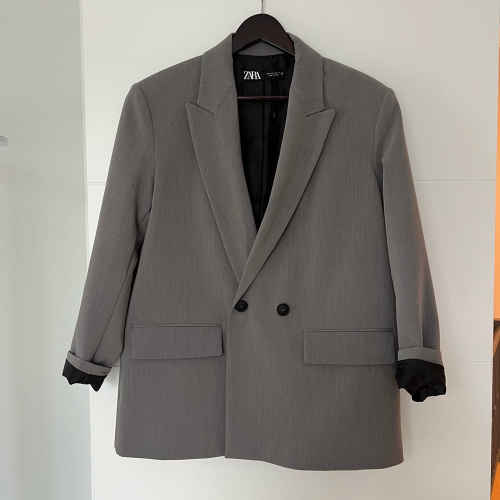 Oversized Zara Blazer - Grey Size Small